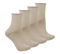 Steven 4 Pairs Ladies Bamboo Sensory Socks - Soft Seamless All Day Comfort Socks - 3-5 UK - Beige