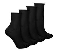 Steven 4 Pairs Ladies Bamboo Sensory Socks - Soft Seamless All Day Comfort Socks - 3-5 UK - Black