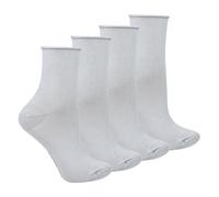 STEVEN - 4 Pairs Ladies Seamless Bamboo Sensory Socks Soft Breathable Non-Binding Socks (5-7, Gray)