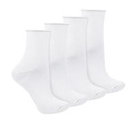 STEVEN - 4 Pairs Ladies Seamless Bamboo Sensory Socks Soft Breathable Non-Binding Socks (5-7, White)