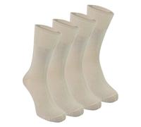 Steven 4 Pairs Mens Bamboo Sensory Socks - Soft Seamless All Day Comfort Socks - 9-11 UK - Beige