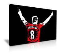 Steven Gerrard Liverpool Champions Icon Canvas Wall Art Picture Print - For Gerrard Liverpool Fans Modern Home Gym Office Hotel Decoration (M: 60cm x 40cm)