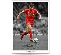 Steven Gerrard Liverpool Signed Photo Poster A4/A3 Print Picture Display Framed Autograph Memorabilia Gift Football Fans England (B&W A4 print unframed)