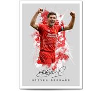 Steven Gerrard Liverpool Signed Photo Poster A4/A3 Print Picture Display Framed Autograph Memorabilia Gift Football Fans England (Grey A3 print unframed)