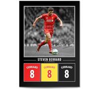 Steven Gerrard Liverpool Signed Photo Poster A4/A3 Print Picture Display Framed Autograph Memorabilia Gift Football Fans England (Black A4 print unframed)