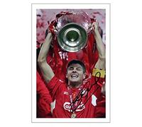STEVEN GERRARD Signed 12x8 Inch Photo Print With Pre Printed Signature Liverpool Autograph Gift