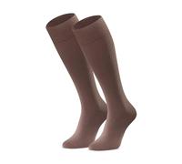 STEVEN Girls & Women's Knee Socks I Extra Fine Combed Cotton Knee High Socks I Casual or Official Long Universal Socks I Wide Size Range EU26 - EU40, dark beige, 41-44