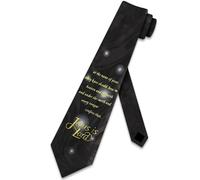 Steven Harris Bible Ties Mens Philippians Verse Necktie Religious Tie for Men Jesus is Lord Christian Neckties, Black, One size