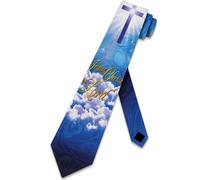 Steven Harris Cross Ties Mens Jesus is Lord Necktie Christian Tie Religious Neckties for Men, Navy, One size