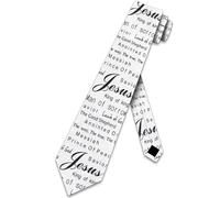 Steven Harris Jesus Ties Mens Religious Necktie Jesus is King Tie Christian Neckties for Men, White, Default