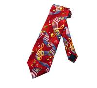 Steven Harris Men's Music Notes Clefs Staffs Necktie One One Size Red