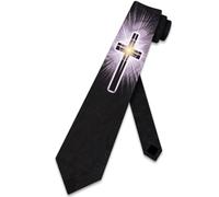 Steven Harris The Shining Cross Tie - Mens Religious Neckties, Black, One size