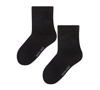 STEVEN Kids Warm Merino Wool Socks Breathable Thermal Knitted Ribbed Wool Socks for Winter (3-4 Years, Black)