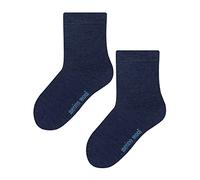 STEVEN Kids Warm Merino Wool Socks Breathable Thermal Knitted Ribbed Wool Socks for Winter (3-4 Years, Navy)
