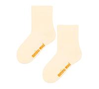 STEVEN Kids Warm Merino Wool Socks Breathable Thermal Knitted Ribbed Wool Socks for Winter (7-10 Years, Cream)