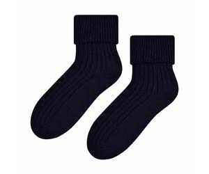 Steven Ladies Wool Bed Socks Luxurious Super Soft Cosy Lounge Sleep Socks - 3-5 UK - Black