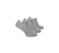 Steven - 3 Pairs Multipack Mens Merino Wool Invisible Socks - Light Grey - Size UK 9-11