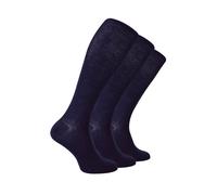 Steven - 3 Pairs Multipack Mens Knee High Merino Wool Socks - Navy - Size UK 6-8