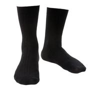 Steven - Mens Merino Wool Socks with Loose Soft Top for Swollen Feet -Black - Size UK 9-11