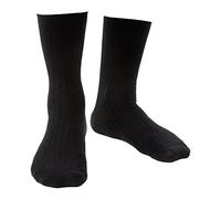 STEVEN Mens Merino Wool Socks with Loose Soft Top Non Binding Seamless Non Elastic Socks for Swollen Feet (6-8, Black)