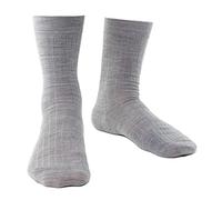 STEVEN Mens Merino Wool Socks with Loose Soft Top Non Binding Seamless Non Elastic Socks for Swollen Feet (9-11, Light Grey)