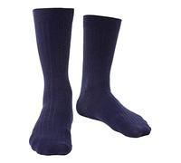 STEVEN Mens Merino Wool Socks with Loose Soft Top Non Binding Seamless Non Elastic Socks for Swollen Feet (9-11, Navy)
