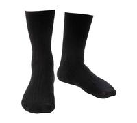 Steven - Mens Merino Wool Socks with Loose Soft Top for Swollen Feet -Black - Size UK 6-8