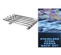 Steven Raichlen Stainless Steel Kebab Rack + Six Skewers BBQ