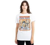 Steven Rhodes A Cure for Stupid People Ladies T Shirt, White, Medium