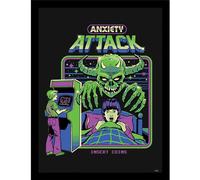 Steven Rhodes Anxiety Attack Framed Poster in Jet Black Steven Rhodes Jet Black