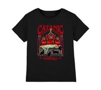 Steven Rhodes Catanic Panic Kids T Shirt, Black, 5-6