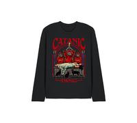 Steven Rhodes Catanic Panic Unisex Long Sleeve T Shirt, Black, Large