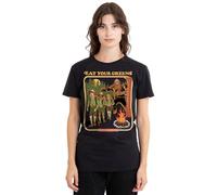 Steven Rhodes Eat Your Greens Ladies T Shirt, Black, Small