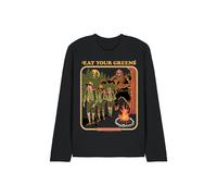 Steven Rhodes Eat Your Greens Long Sleeve T-Shirt, Black | Size: Medium Steven Rhodes Black M