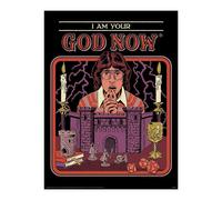 Steven Rhodes I Am Your God Now Print in Black Steven Rhodes Black