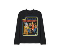 Steven Rhodes Learn About Electricity Long Sleeve T-Shirt, Black | Size: XL Steven Rhodes Black XL