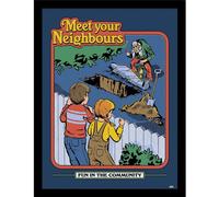 Steven Rhodes Meet Your Neighbours Framed Poster Steven Rhodes Multicolor