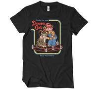 Steven Rhodes Officially Licensed Caring for Your Demon Cat Mens T-Shirt (Black), X-Large