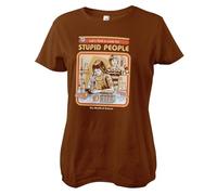 Steven Rhodes Officially Licensed Cure for Stupid People Women T-Shirt (Brown), Large