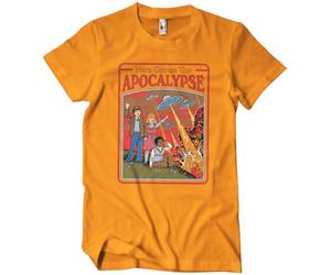 Steven Rhodes Officially Licensed Here Comes The Apocalypse Mens T-Shirt (Orange), Medium