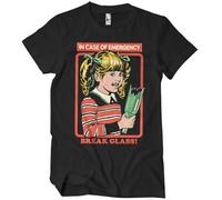 Steven Rhodes Officially Licensed in Case of Emergency - Break Glass Mens T-Shirt (Black), Medium