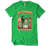 Steven Rhodes Officially Licensed Let's Celebrate Mens T-Shirt (Green), X-Large