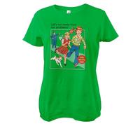Steven Rhodes Officially Licensed Let's Run Away from Our Problems Women T-Shirt (Green), Medium
