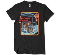 Steven Rhodes Officially Licensed Satan is Waiting Mens T-Shirt (Black), Medium