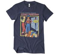Steven Rhodes Officially Licensed The Fetal Position Mens T-Shirt (Navy), Large