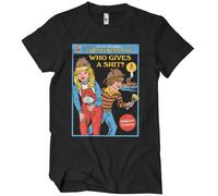 Steven Rhodes Officially Licensed The Mystery of Who Gives A Sh*t Mens T-Shirt (Black), Medium