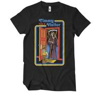 Steven Rhodes Officially Licensed Timmy Has A Visitor Mens T-Shirt (Black), Small