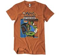 Steven Rhodes Officially Licensed Video Games Rot Your Brains Mens T-Shirt (Burnt Orange), Large