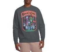 Steven Rhodes Quest For Cats Unisex Sweatshirt, Charcoal, X-Large