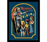 Steven Rhodes Respect Your Elders Artwork Framed Poster in Duck Egg Blue Steven Rhodes Duck Egg Blue